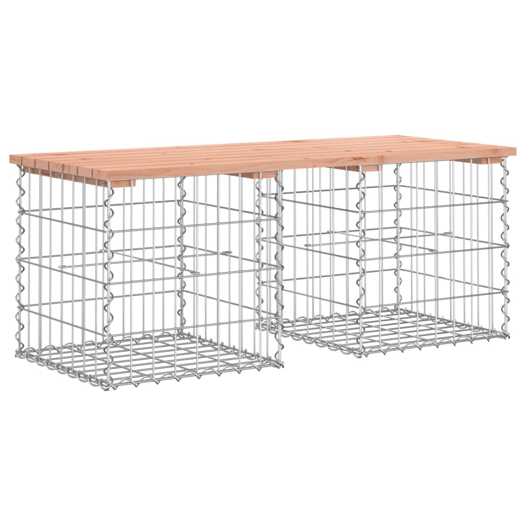 Banc de jardin design gabion 103x44x42cm bois massif de douglas