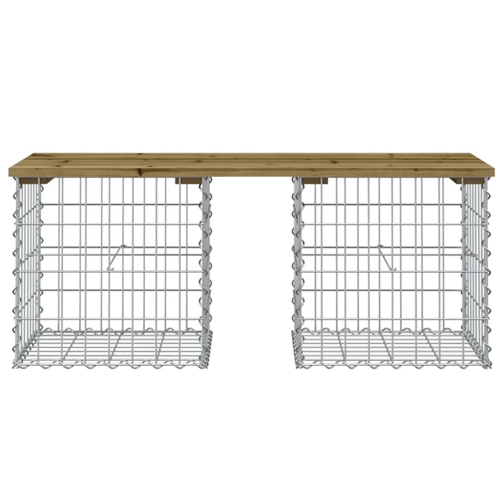 Banc de jardin design gabion 103x44x42 cm bois de pin imprégné