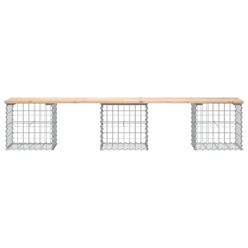 Banc de jardin design de gabion 203x44x42 cm bois massif de pin