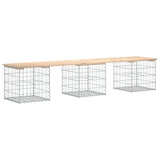 Banc de jardin design de gabion 203x44x42 cm bois massif de pin