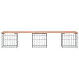 Banc de jardin design gabion 203x44x42cm bois massif de douglas