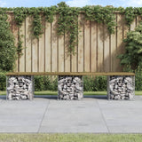 Banc de jardin design gabion 203x44x42 cm bois de pin imprégné