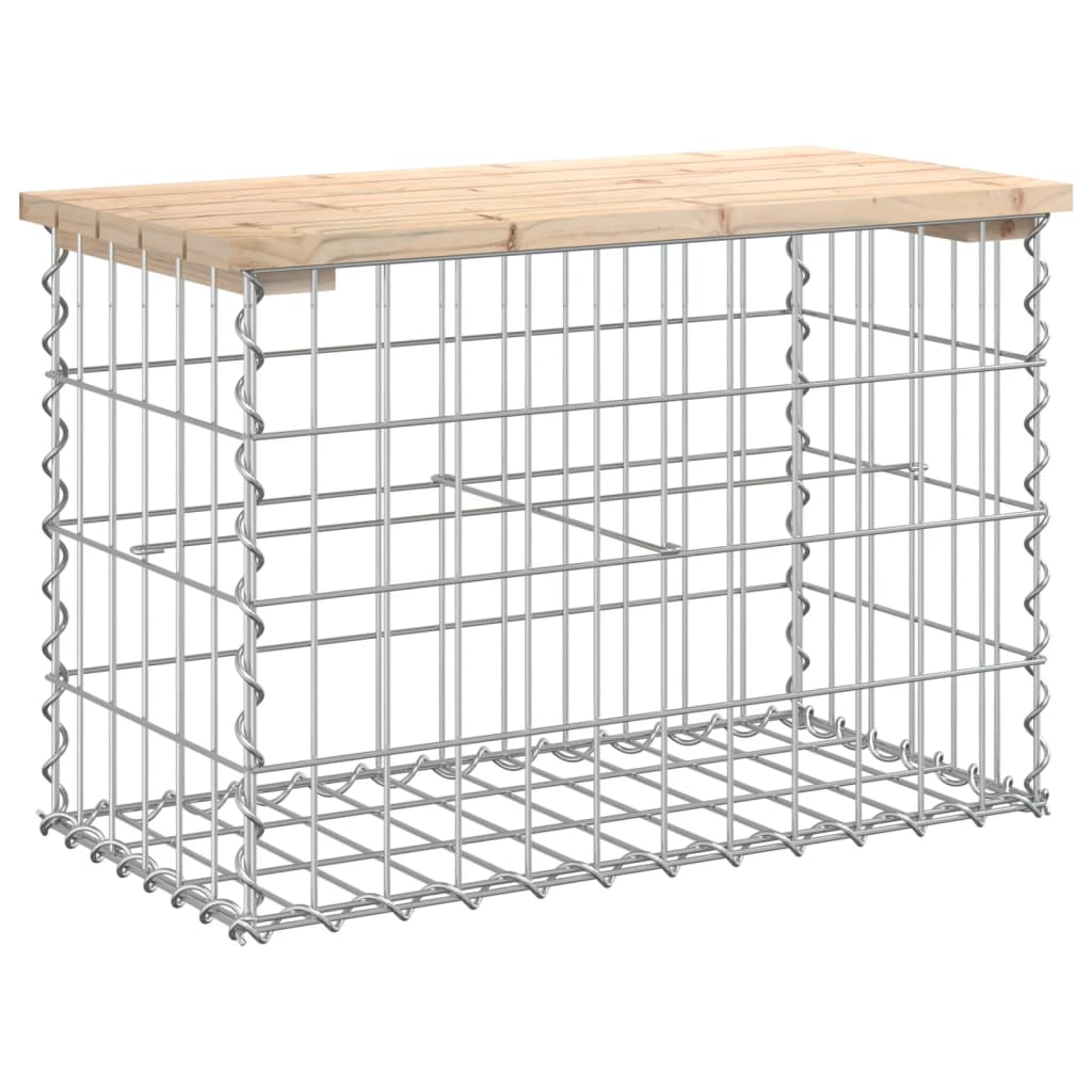 Banc de jardin design de gabion 63x31,5x42cm bois massif de pin