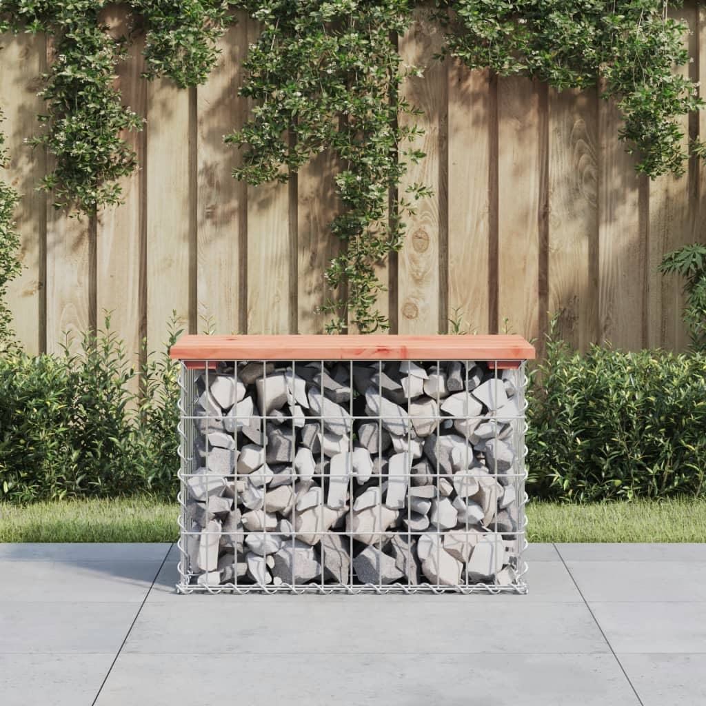 Banc jardin design gabion 63x31,5x42 cm bois massif de douglas