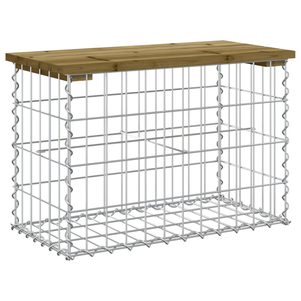 Banc de jardin design gabion 63x31,5x42 cm bois de pin imprégné