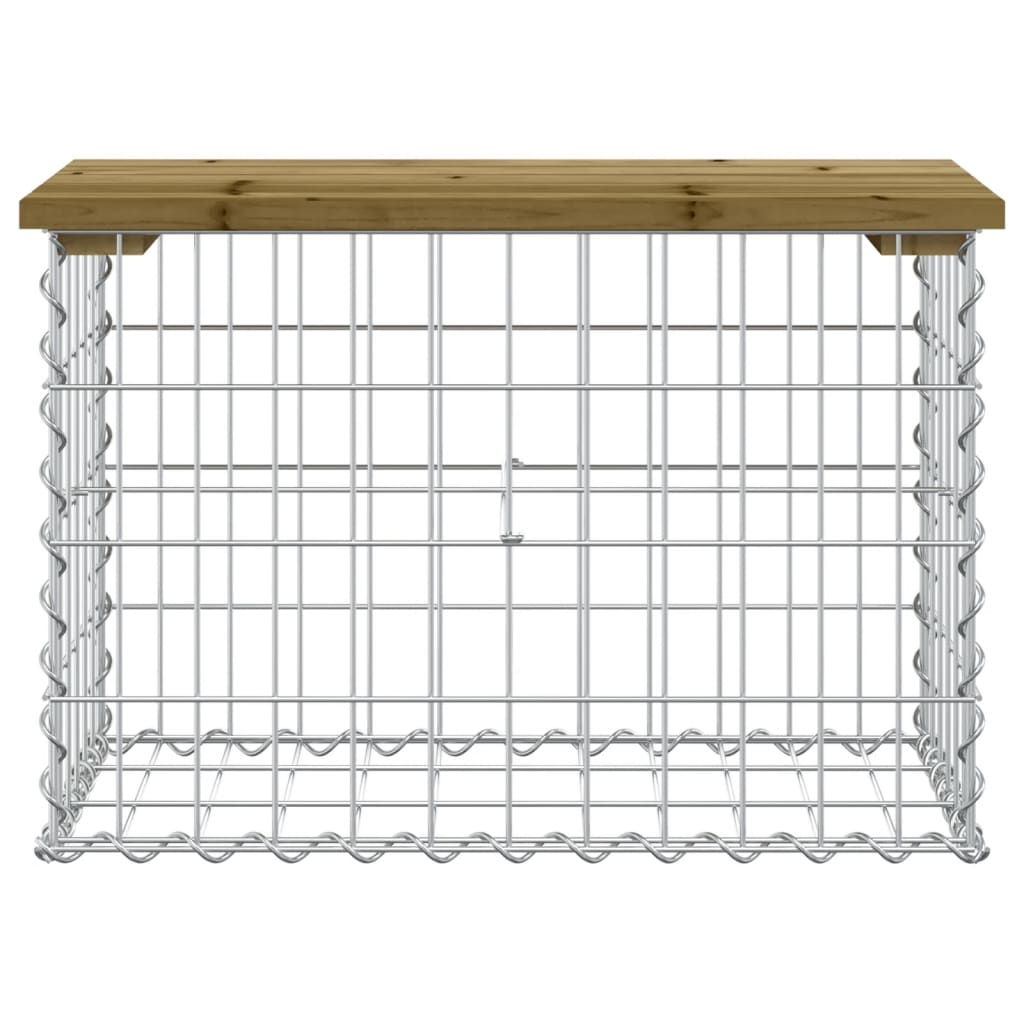 Banc de jardin design gabion 63x31,5x42 cm bois de pin imprégné