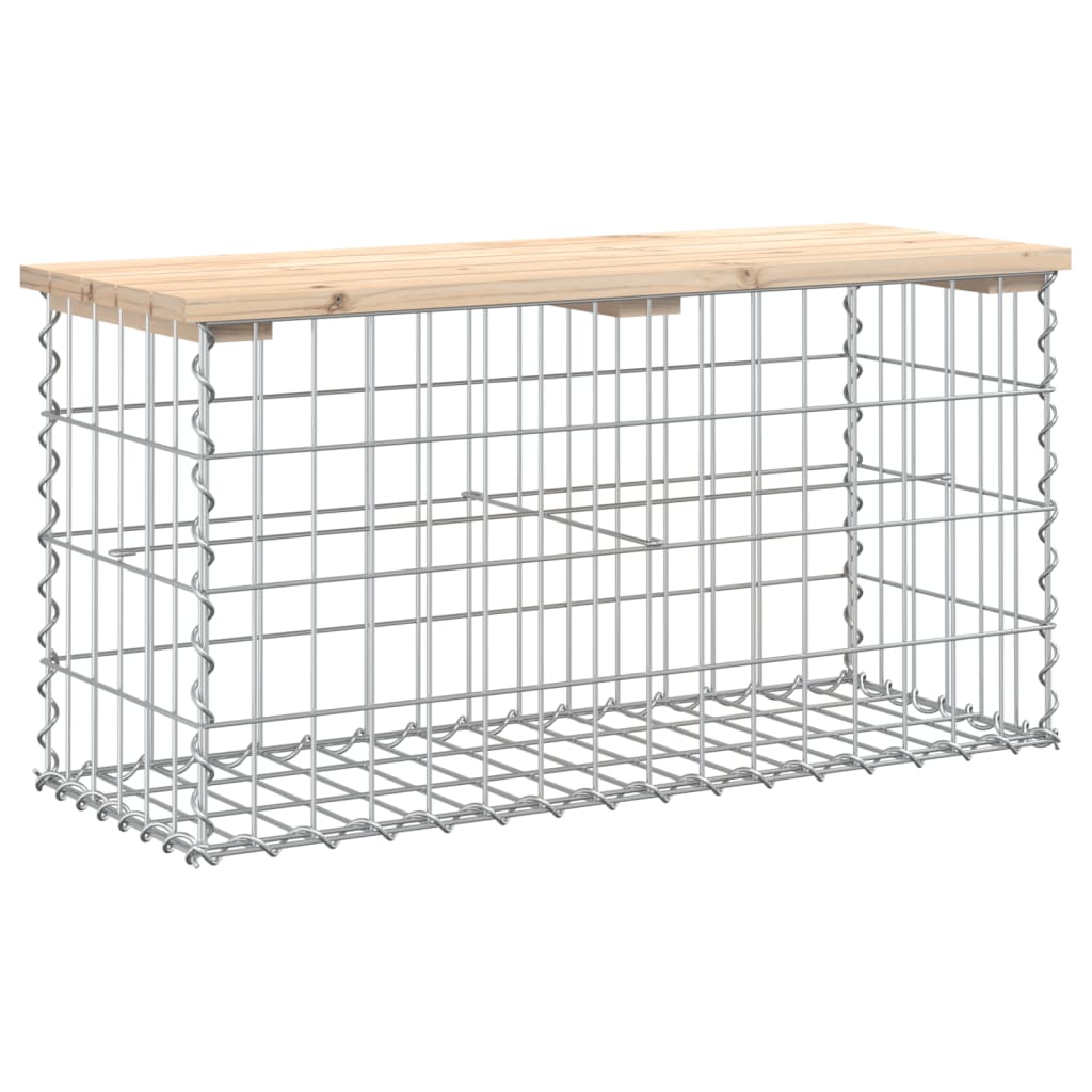 Banc de jardin design de gabion 83x31,5x42cm bois massif de pin