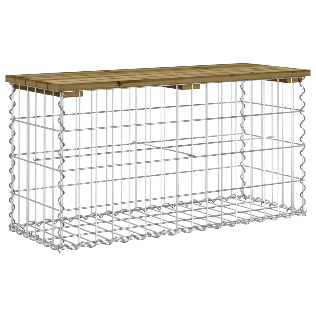 Banc de jardin design gabion 83x31,5x42 cm bois de pin imprégné