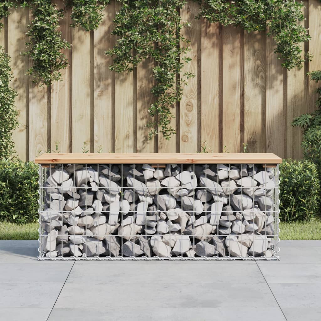 Banc de jardin design de gabion 103x31,5x42 bois massif de pin