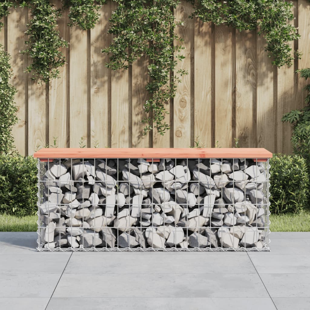 Banc jardin design gabion 103x31,5x42 cm bois massif de douglas