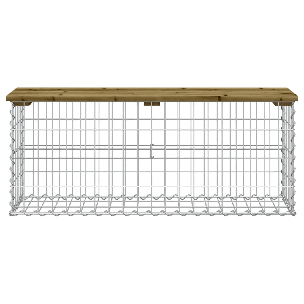 Banc de jardin design gabion 103x31,5x42cm bois de pin imprégné