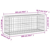 Banc de jardin design gabion 103x31,5x42cm bois de pin imprégné