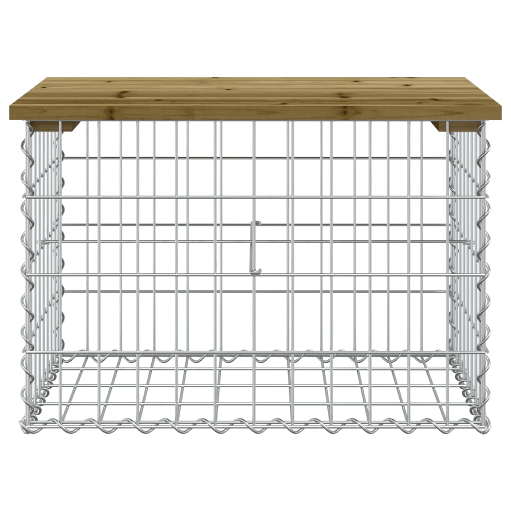 Banc de jardin design gabion 63x44x42 cm bois de pin imprégné