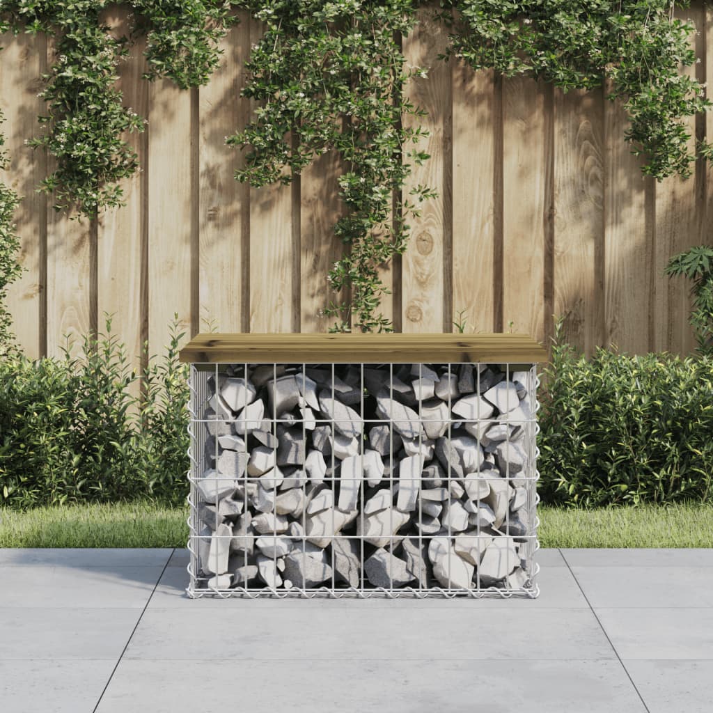 Banc de jardin design gabion 63x44x42 cm bois de pin imprégné