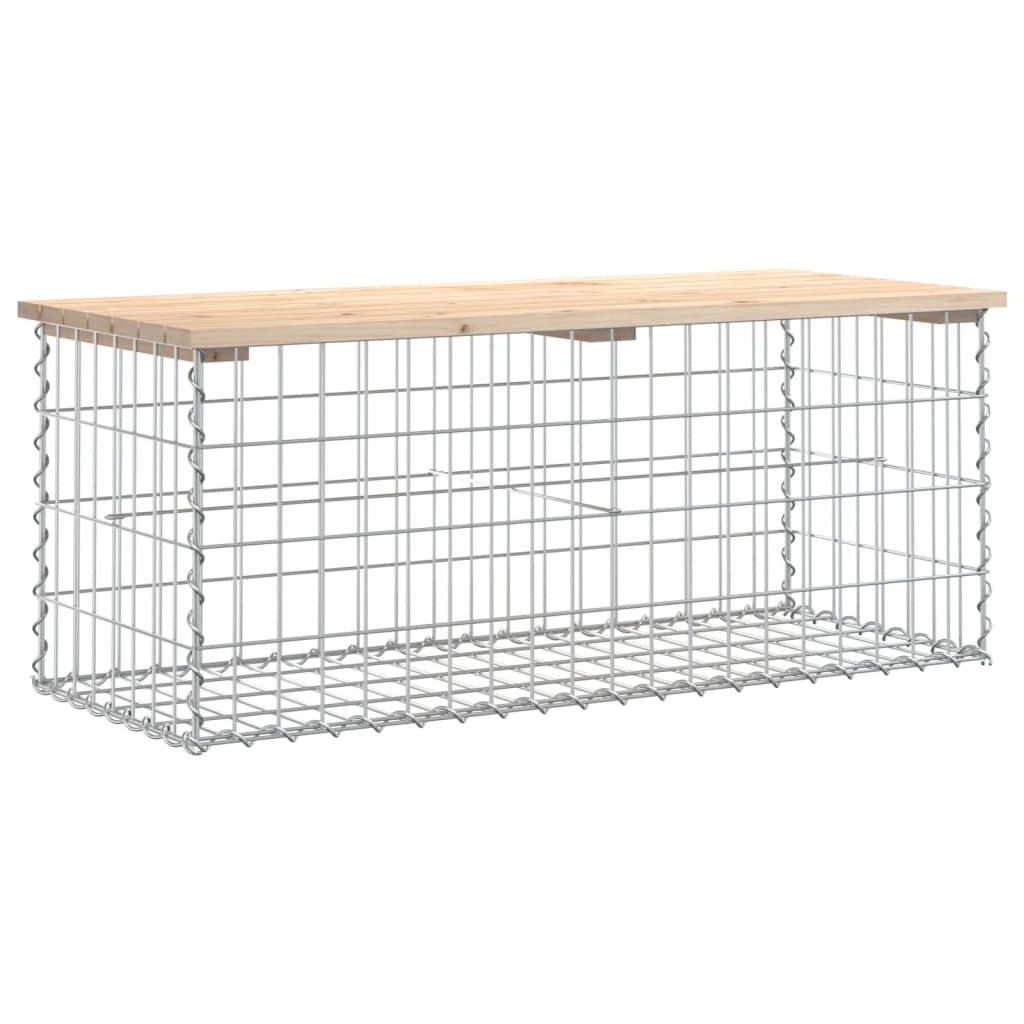 Banc de jardin design de gabion 103x44x42 cm bois massif de pin