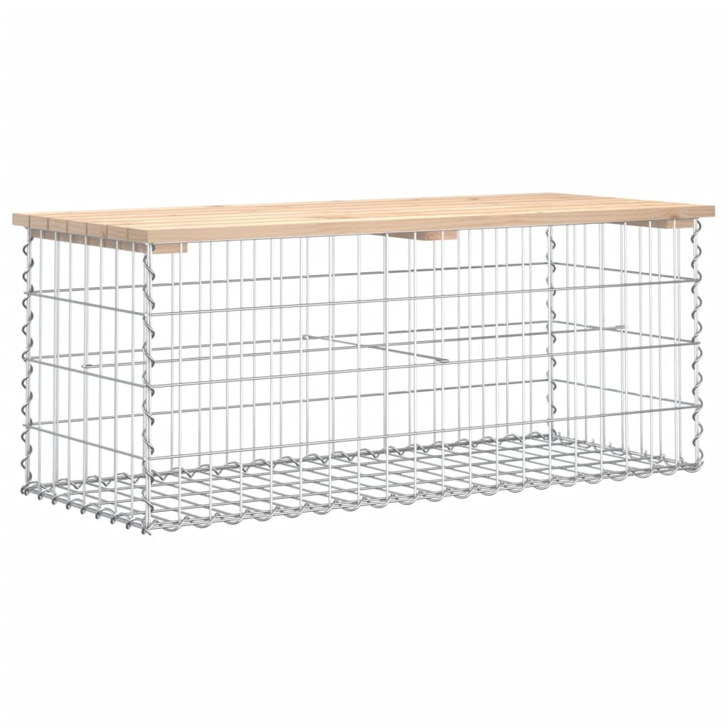 Banc de jardin design de gabion 103x44x42 cm bois massif de pin