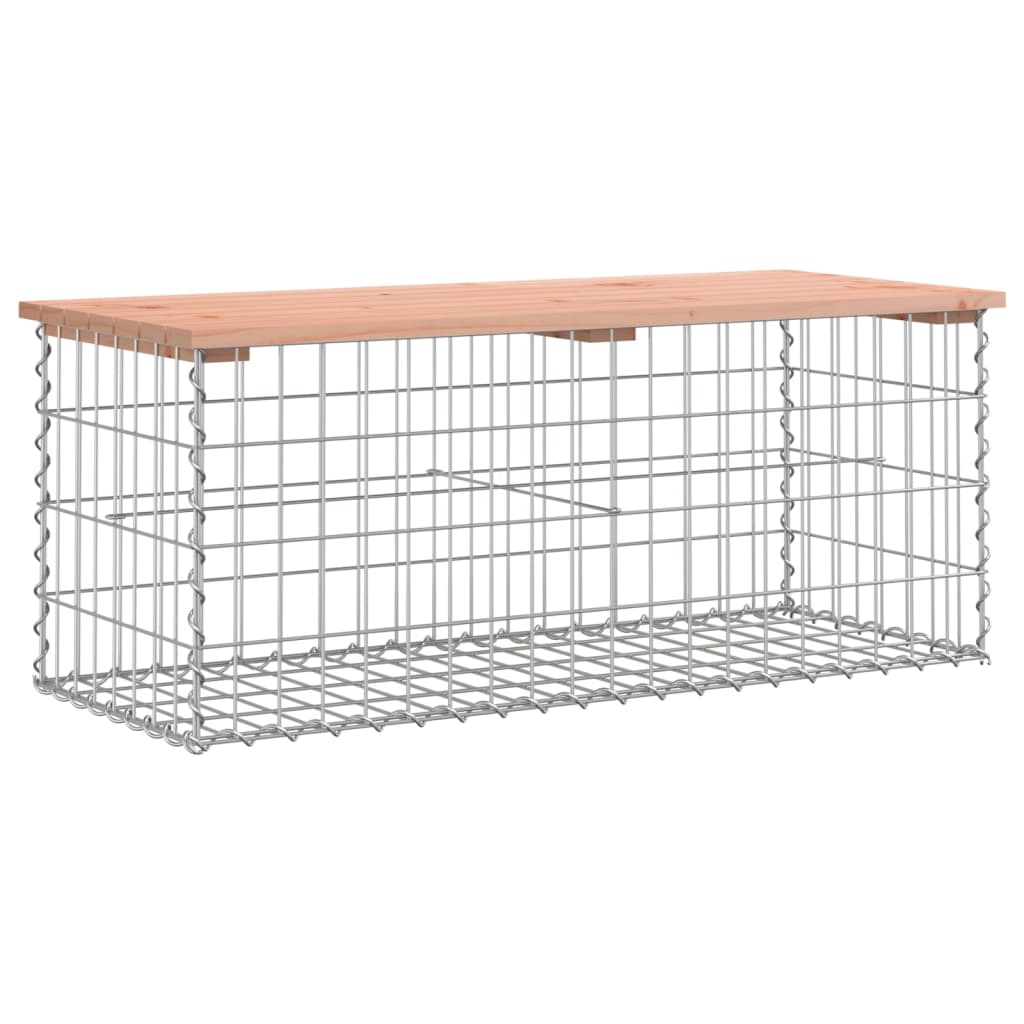 Banc de jardin design gabion 103x44x42cm bois massif de douglas