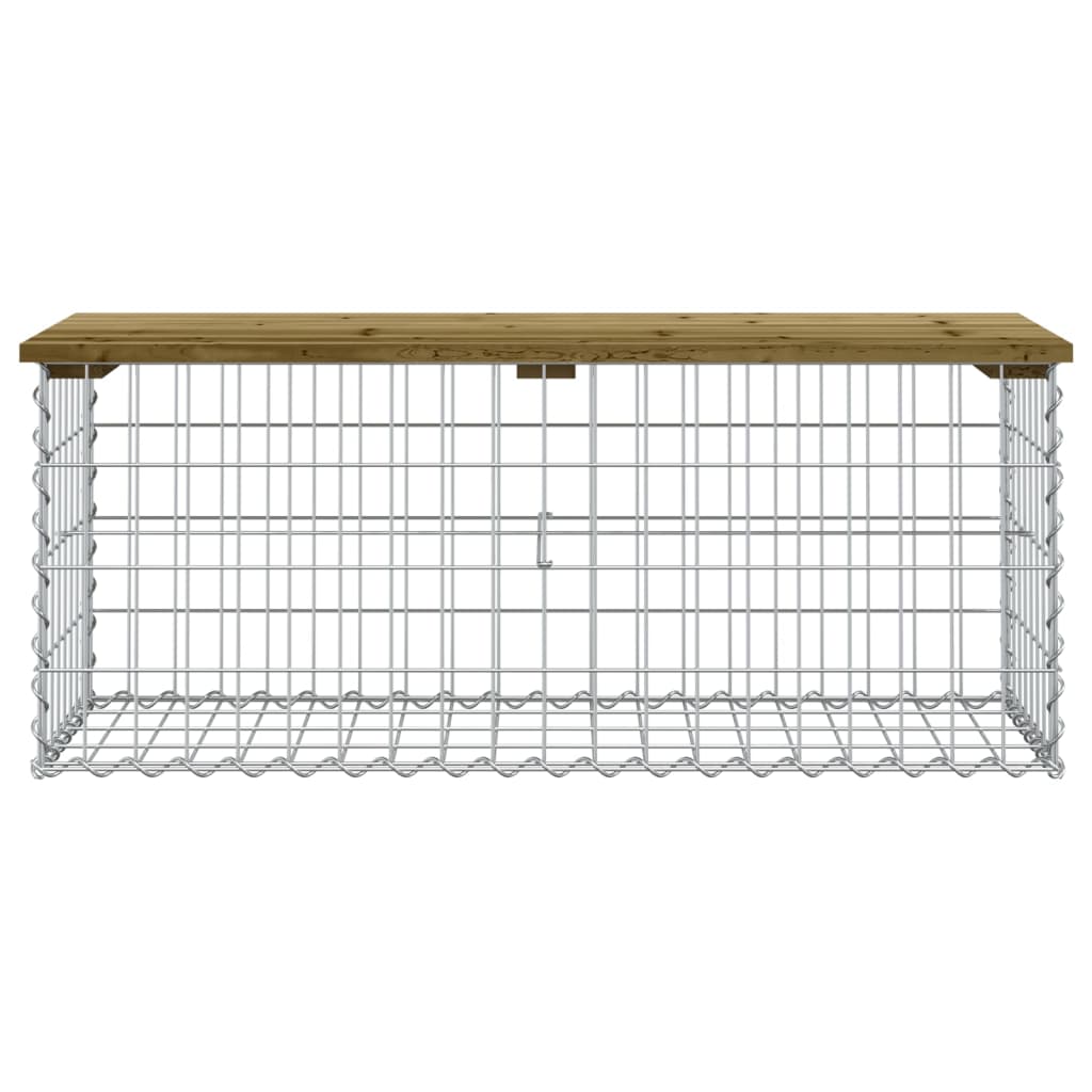 Banc de jardin design gabion 103x44x42 cm bois de pin imprégné