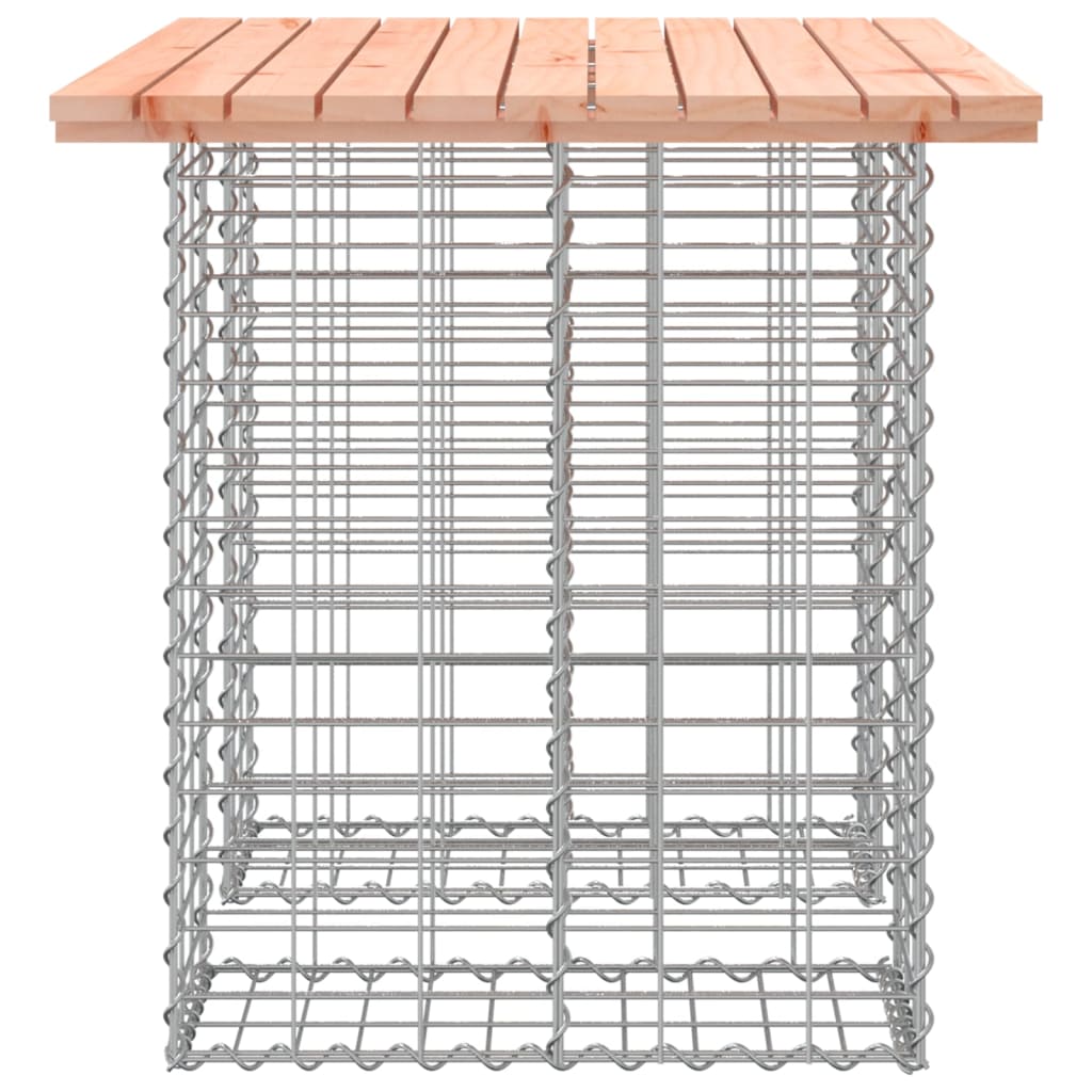 Gartenbank im Gabionen-Design, 100 x 70 x 72 cm, massives Douglasienholz