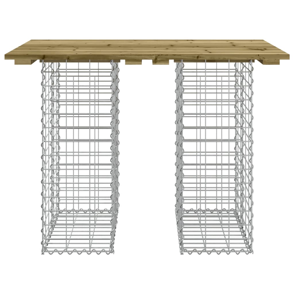 Gartenbank im Gabionen-Design, 100 x 70 x 72 cm, aus imprägniertem Kiefernholz