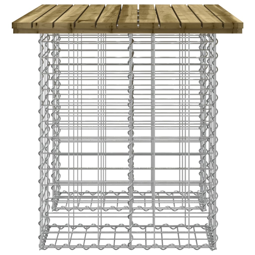 Gartenbank im Gabionen-Design, 100 x 70 x 72 cm, aus imprägniertem Kiefernholz