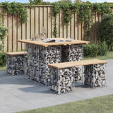 Gabionen-Designer-Gartenbank 100x102x72cm aus massivem Kiefernholz