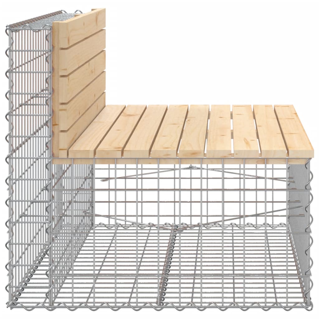 Banc de jardin design de gabion 103x70x65 cm bois massif de pin