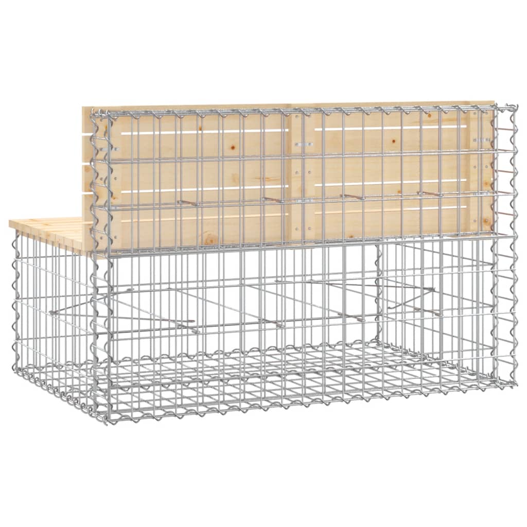 Banc de jardin design de gabion 103x70x65 cm bois massif de pin