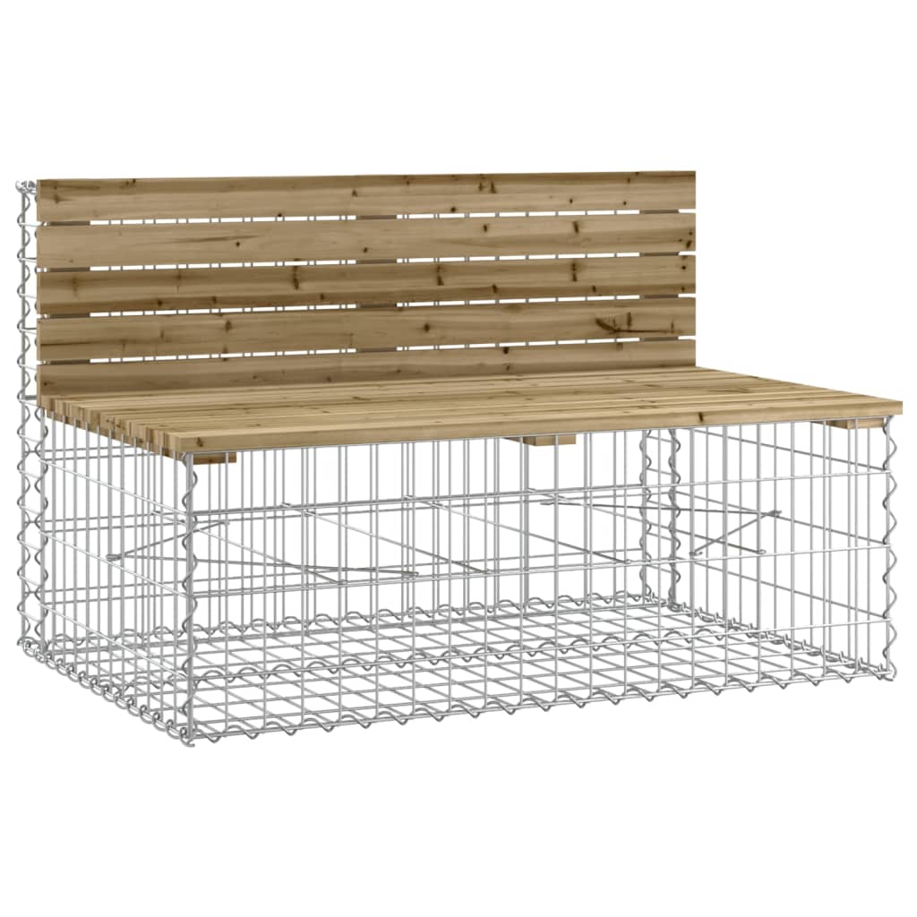 Banc de jardin design gabion 103x70x65 cm bois de pin imprégné