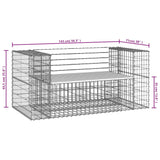 Gabione Designer-Gartenbank 143x71x65,5 cm aus massivem Douglasienholz