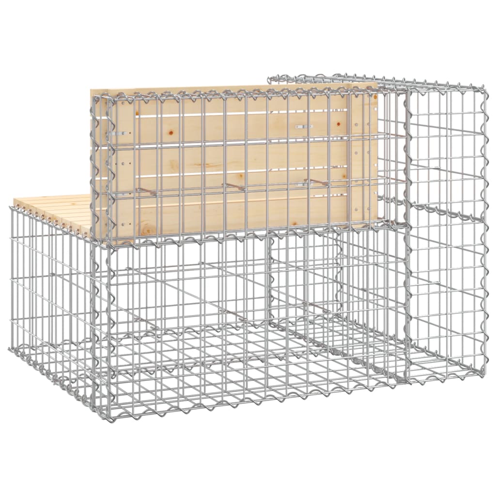 Banc de jardin design gabion 92x71x65,5 cm bois massif de pin