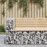 Banc de jardin design gabion 92x71x65,5 cm bois massif de pin