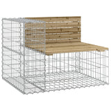 Banc de jardin design gabion 92x71x65,5cm bois de pin imprégné