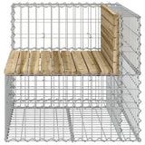 Banc de jardin design gabion 92x71x65,5cm bois de pin imprégné