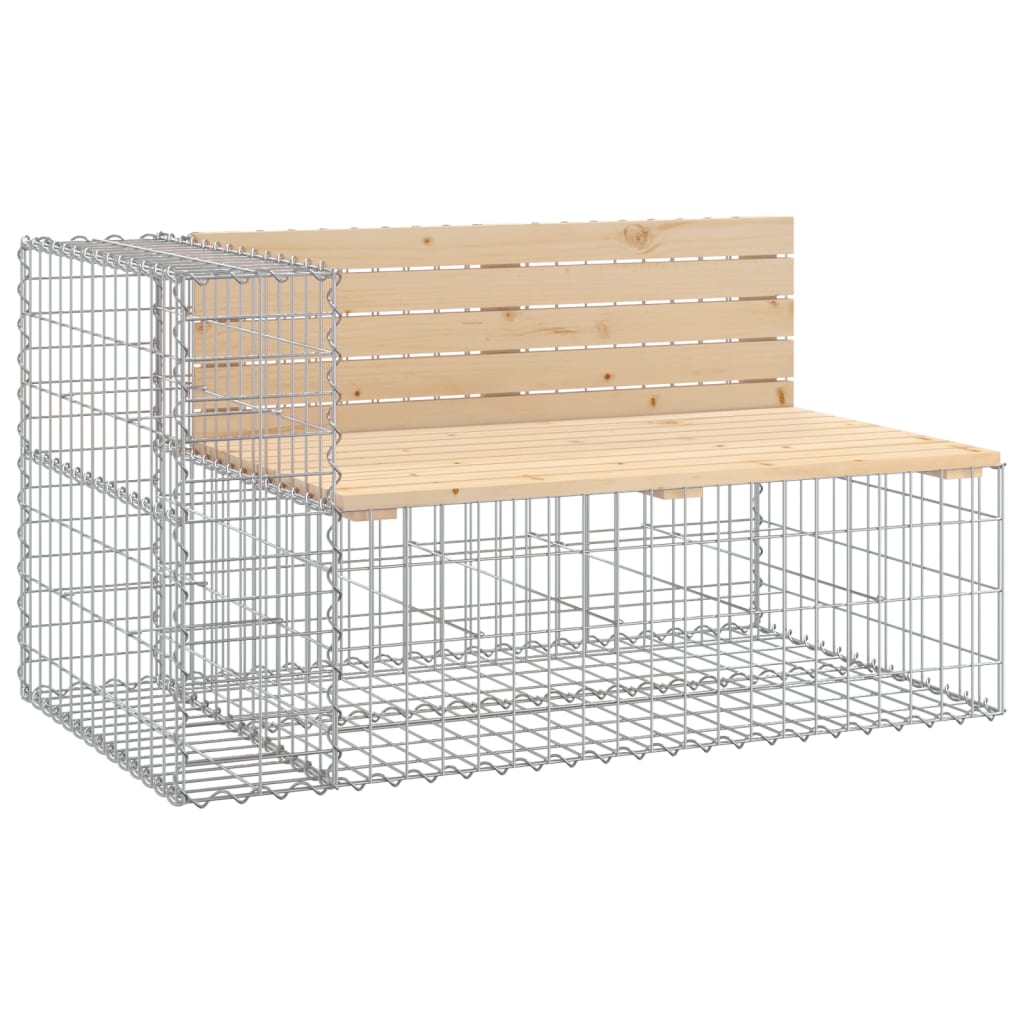 Banc de jardin design gabion 122x71x65,5 cm bois massif de pin