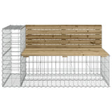 Banc de jardin design gabion 122x71x65,5cm bois de pin imprégné