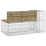 Banc de jardin design gabion 122x71x65,5cm bois de pin imprégné