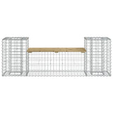 Banc de jardin design gabion 183x41x60,5cm bois de pin imprégné