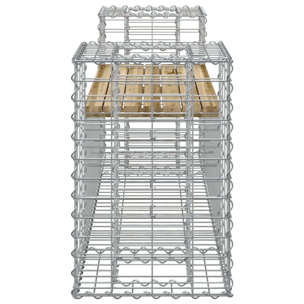 Banc de jardin design gabion 183x41x60,5cm bois de pin imprégné