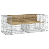 Banc de jardin design gabion 184x71x65,5cm bois de pin imprégné