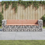 Gartenbank im Gabionen-Design, 244 x 71 x 65,5 cm, massives Douglasienholz