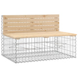 Banc de jardin avec panier en gabion bois massif de pin