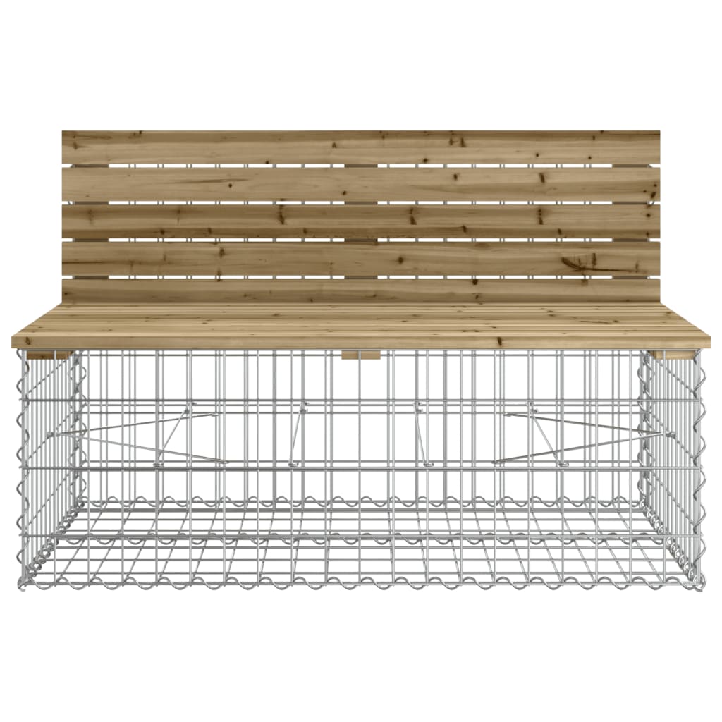 Banc de jardin avec panier en gabion bois de pin imprégné