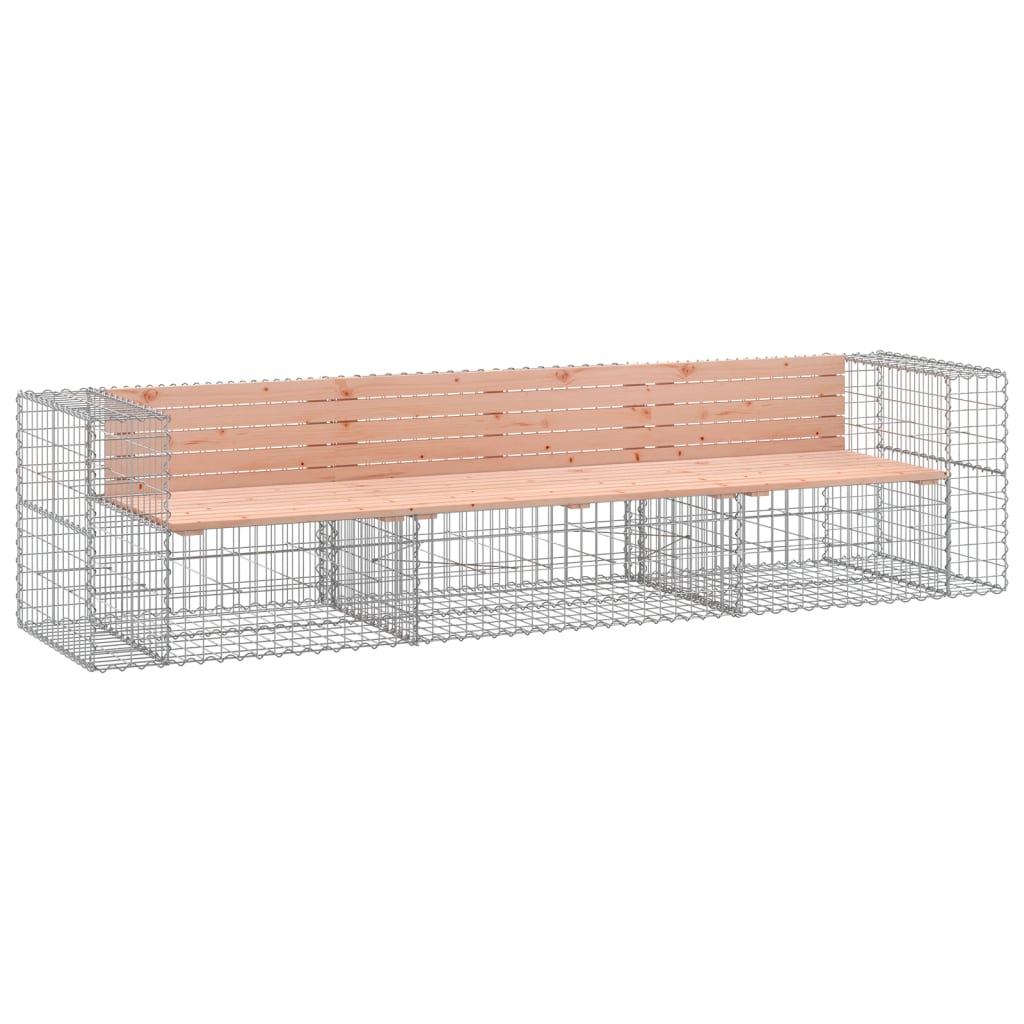 Banc jardin design gabion 287x71x65,5 cm bois massif de douglas