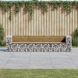 Banc de jardin design gabion 287x71x65,5cm bois de pin imprégné