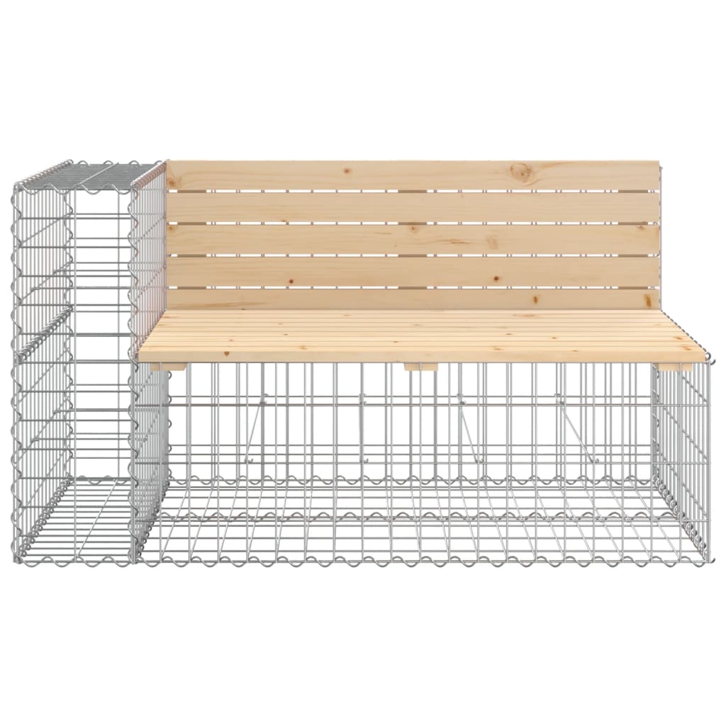 Banc de jardin design gabion 347x71x65,5 cm bois massif de pin