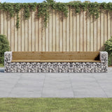 Banc de jardin design gabion 347x71x65,5cm bois de pin imprégné