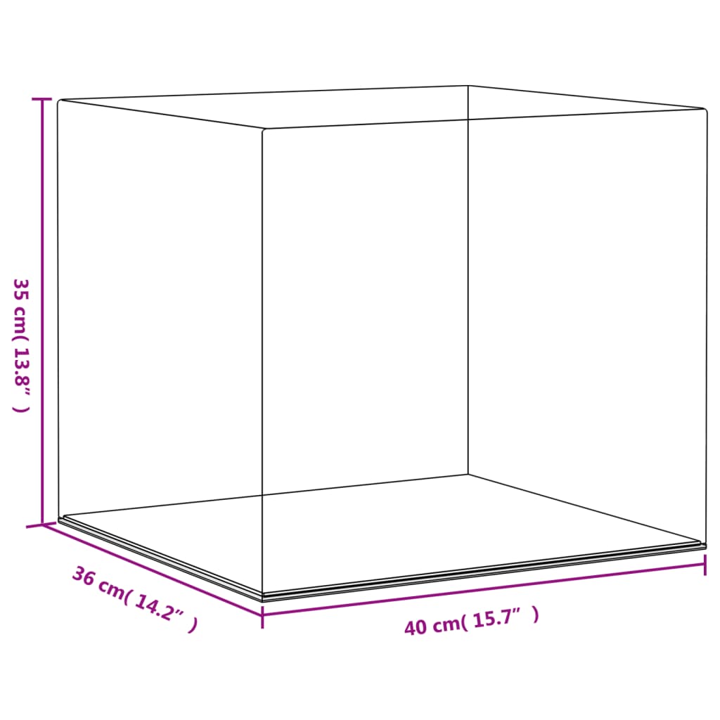 Transparent display box 40x36x35 cm acrylic