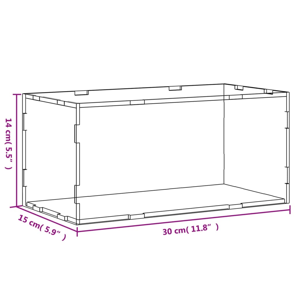 Clear display box 30x15x14 cm acrylic