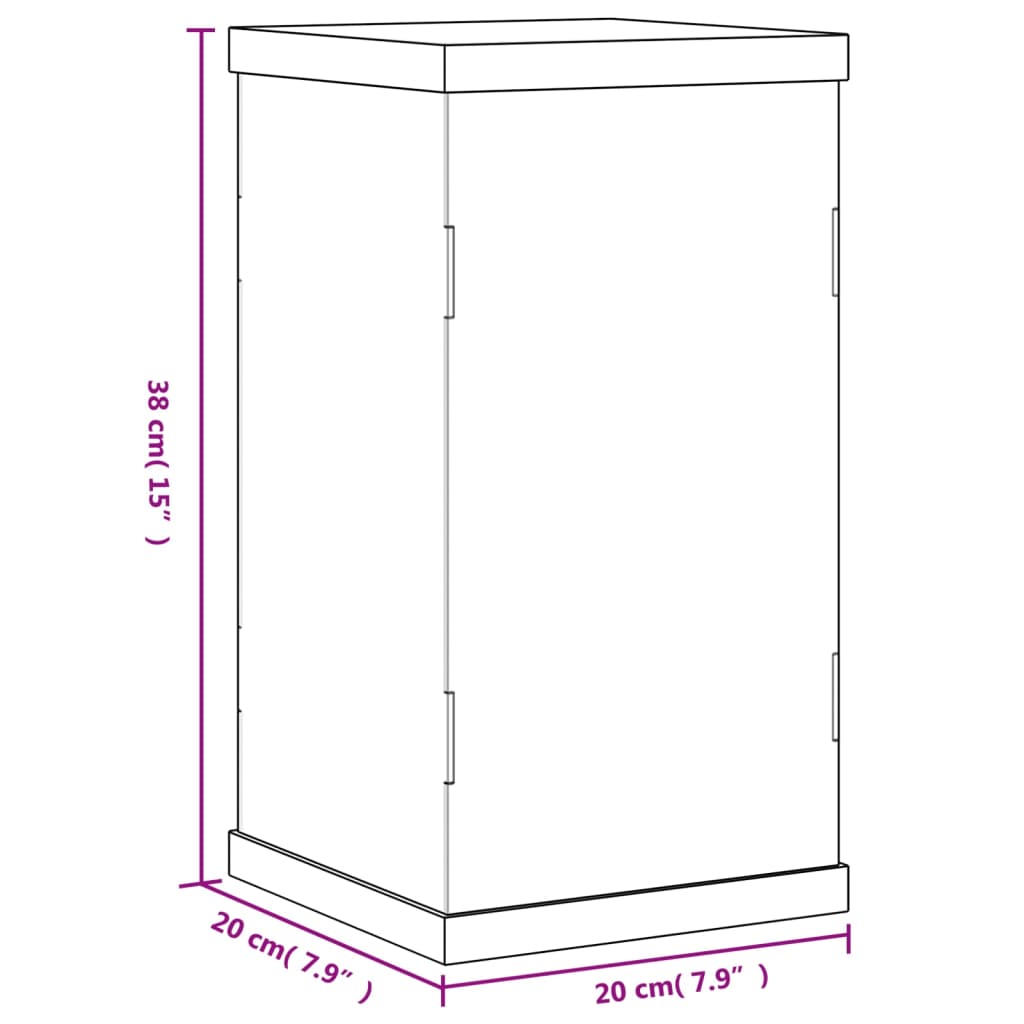 Transparent display box 20x20x38 cm acrylic